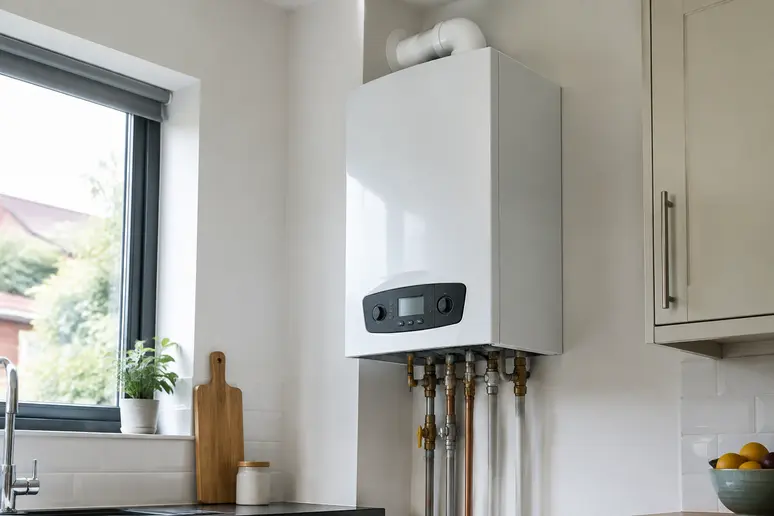 Installation murale d'une chaudière gaz Lorraine moderne dans un logement résidentiel