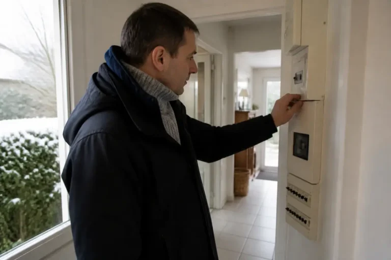 Un résident consulte son compteur pour analyser la consommation moyenne kWh par jour en hiver